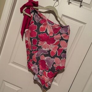 Summersalt One-Shoulder Floral Swimsuit - Pink and Purple